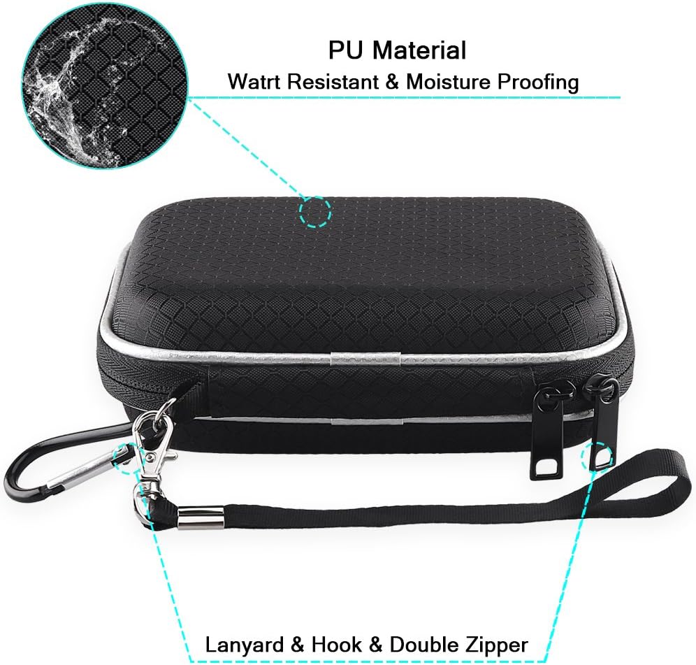Lacdo External Hard Drive Carrying Case for Seagate Portable/Game Drive for PS4/Expansion/Backup Plus Slim/One Touch Shockproof Travel Bag USB 3.0 2.5 inch HDD 1TB 2TB 3TB 4TB 5TB Cable Pouch - Image 4