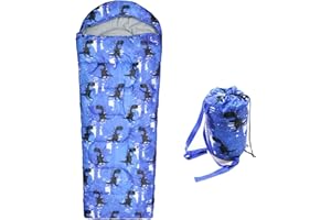 Kids Sleeping Bags - Camping Sleeping Bags with Carry Bag - Compact Sleeping Bag for Hiking,3 Season Warm & Cool Weather Back