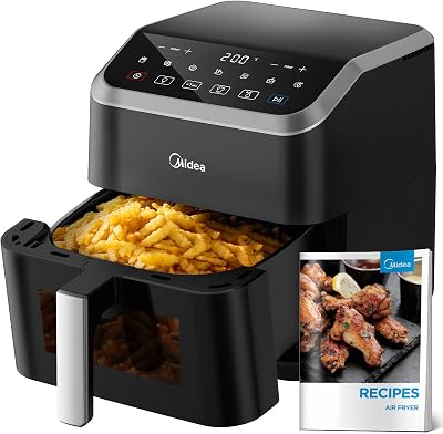 Midea Air Fryer 5L with Window HeatXpress 1600W 7 Presets Digital