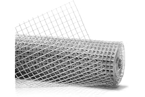 Fencer Wire 19 Gauge Hardware Cloth Metal Wire Mesh 1/2" x 1/2", Galvanized Welded Cage Wire Poultry Netting Square Chicken S