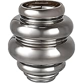 Bloomingville Ribbed Glass Vase, Chrome Finish, Brown