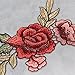OPount 2 Pieces 7.5 x 4.1 Inch Embroidery Rose Flower Sew On Patch Badge Embroidered Floral Collar Bust Dress Bag Applique