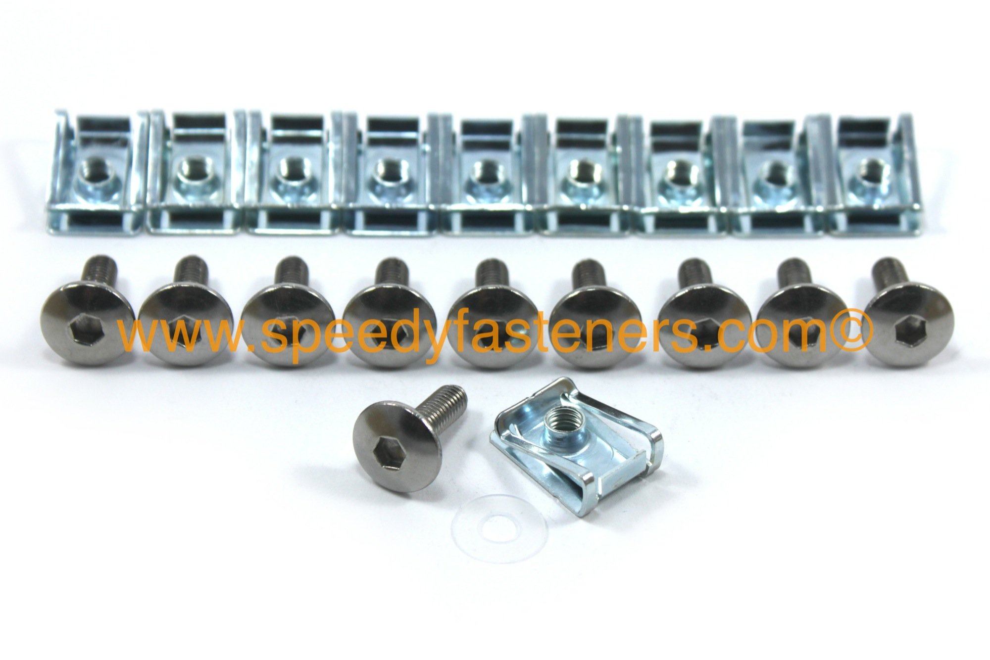 Speedy Fasteners Motorcycle Fairing Bolts & Clips - Stainless Steel Pan Button Head m6 - fits Honda Yamaha Triumph Suzuki