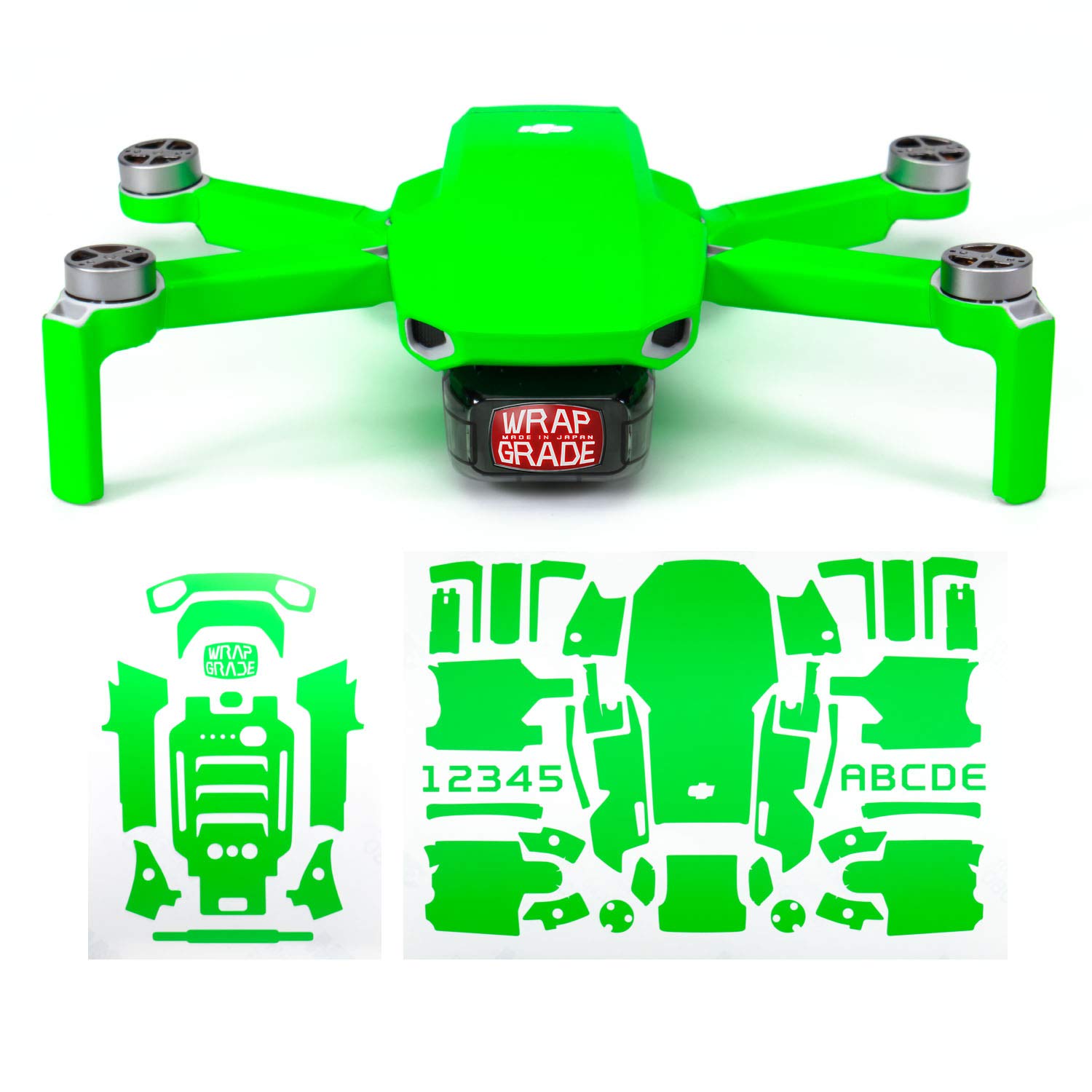 Wrapgrade Skin Sticker compatible with DJI Mavic Mini (NEON GREEN)