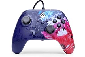 PowerA Advantage Plus Wired Controller for Xbox Series X|S - Night Blossom, officially licensed, adjustable height thumbsticks, hall effect, mappable buttons, works with Xbox One and Windows 10/11 PC