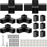 Pergola Bracket kit for 4"x 4" (Inner 3.5" X 3.5") Lumber (12 pc) | Heavy Duty 13-Gauge Steel,DIY Pergola Hardware Kit with 3-Way &amp; 4-Way Corner Bracket for Gazebo,Gardens,Pergolas