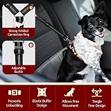 PIYAREY Dog Seat Belt Cars Headrest Adjustable Car Harness Black view 3