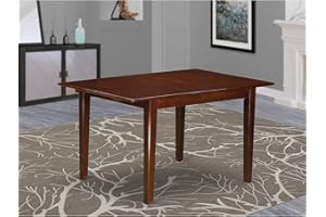 East West Furniture Norfolk Rectangular Table with 12" Butterfly Leaf -Mahogany Finish.