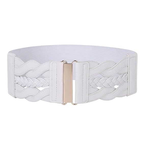 white wide belt womens