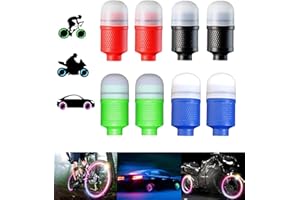 YUERWOVER 8 Pack LED Tire Lights for Car Flash Wheel Light Valve Stem Cap Lamp for Bike Truck Motorcycle Waterproof Tyre Spoke Light Cool Reflector Accessories for Men Women Kids (Multicolor)