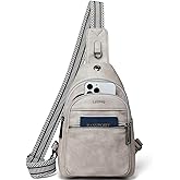LATMAP Sling Bag For Women Faux Leather Small Casual Daypack Backpack Fanny Pack Crossbody Chest Bags Purse