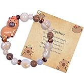 SODLYUE Capybara Gifts Capybara Bracelet Jewelry Bohemian Ceramic Adjustable Cord Bracelet Bestie Daughter Sister Gifts