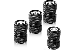 BFIVEANTE Tire Valve Stem Caps for Toyota, Corolla, RAV4, Highlander Metal Car Wheel Air caps Auto Valve Stem Caps Accessories 4 Pcs Black