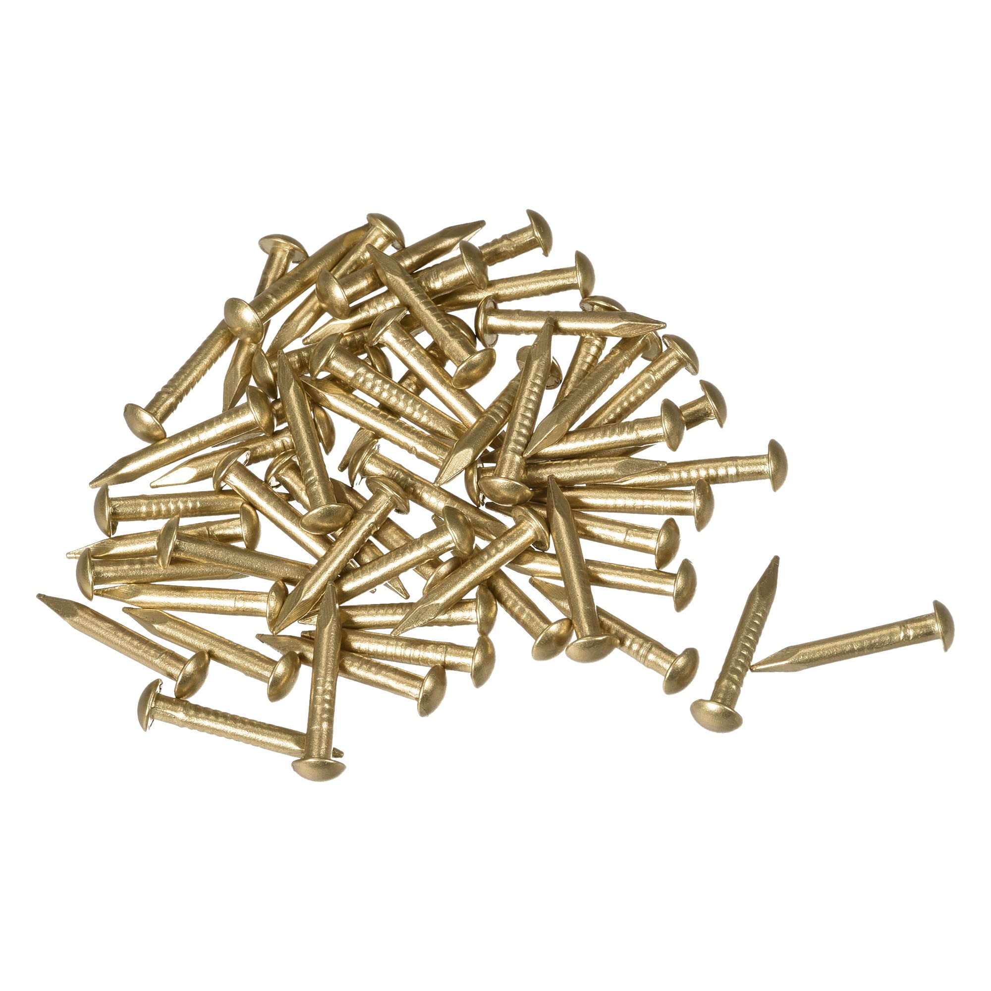 sourcing map Small Tiny Brass Nails 2x15mm for DIY Decorative Pictures Wooden Boxes Household Accessories 50pcs