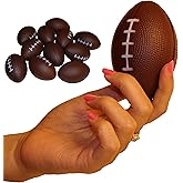 12-Pack Mini Foam Footballs - Stress Relief Squeeze Balls for Adults - Hand Grip Exercise & Wrist Therapy Tool - Sports Themed Office Desk Accessory & Game Day Decorations (3.5 Inch)