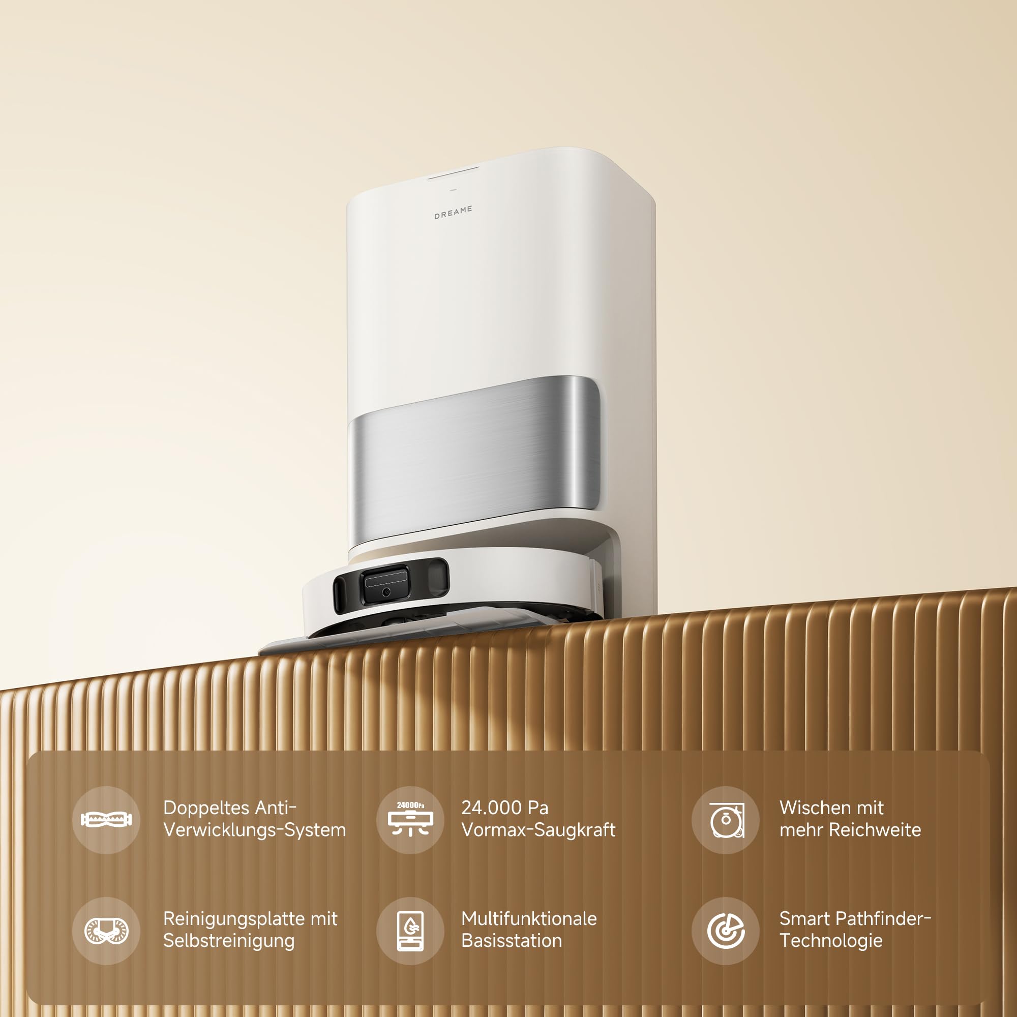 dreame L40 Ultra A Saugroboter mit Wischfunktion,dualem System gegen aufgewickelte Haare, 24.000 Pa Saugkraft, 10,5 mm Moppanhebung, Mopp-Selbstreinigung und intelligenter Hindernisvermeidung 3