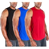 DEVOPS 3 Pack Sleeveless Men's Muscle Shirts Dry Fit Tank Top
