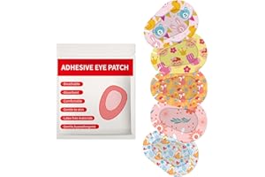 AndicAge 90pcs Adhesive Eye Patches for Kids Cute Design Breathable Adhesive Bandages for Toddler, 5 Styles