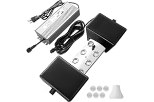 CEED4U Ultrasonic Fogger, 6 Head Ultrasonic Mist Maker, 5000ml/H 250W Pond Fogger with Buoy IP67 Waterproof Power Supply for Pond Garden Lawn Rockery Greenhouse Halloween Decoration