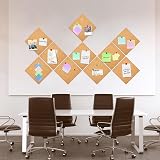 PLULON 10PK 18x18cm Self Adhesive Cork Board Tiles Bulletin Board w/ Push Pins view 6