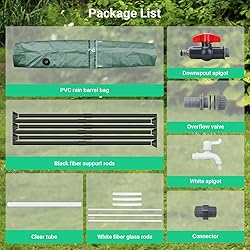 FAMIROSA 50 Gallon / 200L Collapsible Rain