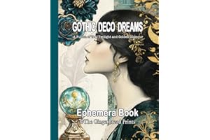 Gothic Deco Dreams Ephemera Book: A Fusion of Teal Twilight & Golden Glamour