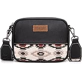 Wrangler Small Crossbody Bags for Women Aztec Mini Purses with Guitar Strap | with Guitar Strap