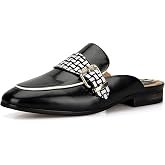 Meijiana Men's Slippers Slip-On Loafers Leather Formal Wear Casual Open Back Sandals