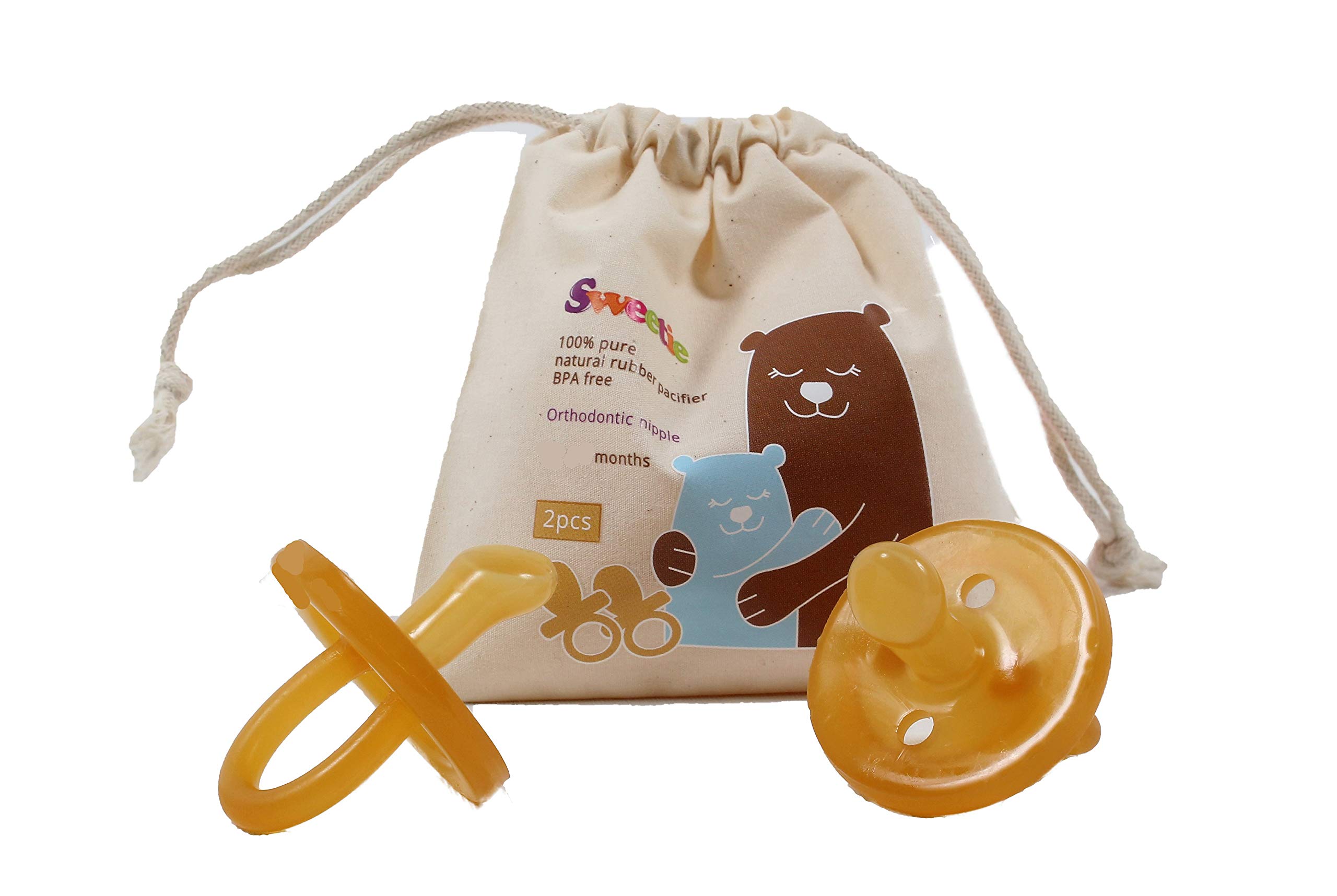 Sweetie Rubber Orthodontic Pacifier 2 Count (6-12 Medium)
