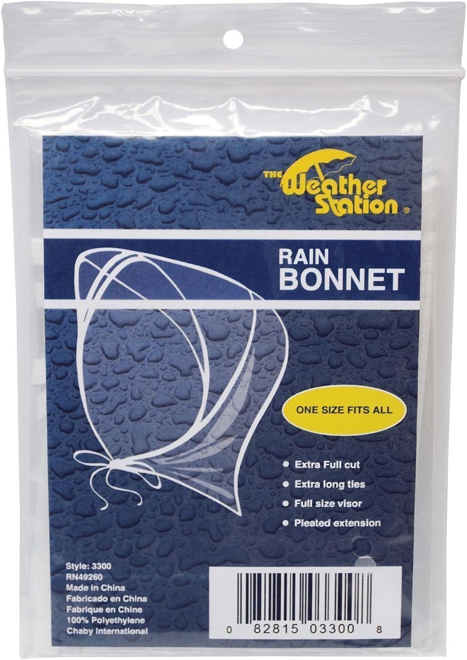 The Weather Station Plastic Rain Bonnet Hat, 3-Pack: Health & Personal Care
