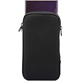 Neoprene Phone Sleeve Pouch Case for iPhone 17 Pro Max / 17 Air, 16 Pro Max / 15 14 13 Pro Max / 16 15 Plus, Samsung Galaxy S25 Ultra S24 Ultra S25 FE S25+ S24 FE S23 FE/Plus, A15 A36 A56 (Black-L)