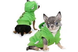 Frienperro Dog Clothes for Small Dogs Girl Boy, Cotton Small Dog Hoodie, Dinosaur Dog Costume, Chihuahua Clothes Pet Cat Winter Warm Sweatshirt, Teacup Yorkie Puppy Coat Clothing XXX-Small
