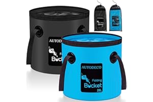 AUTODECO 5 Gallon Collapsible Bucket Water Container Portable Wash Basin for Fishing Camping Car Washing Hiking 20L