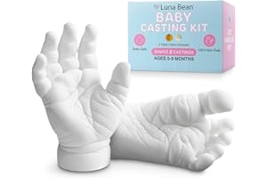 Luna Bean Baby Footprint Hand Casting Kit - Baby Monthly Milestone Casting Kit - New Mom Gifts