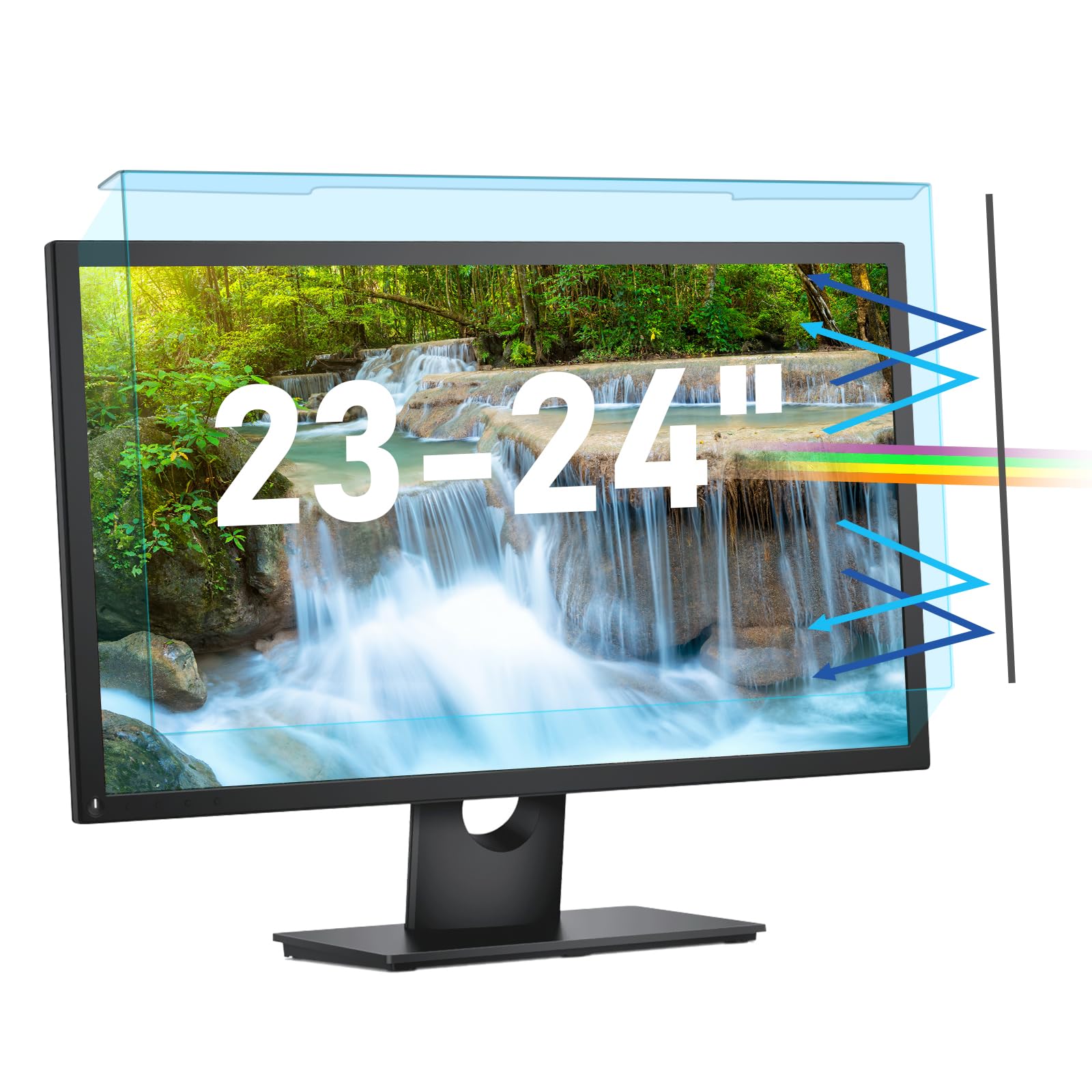 LAMA 23-24" Universal Hanging Type Anti Blue Light Computer Screen Protector Filter - Anti UV Screen Protector for Desktop PC Monitor -Removable - Eye Protection, Reduce Eye Strain(WxH: 21.3"x13.4") — image 1