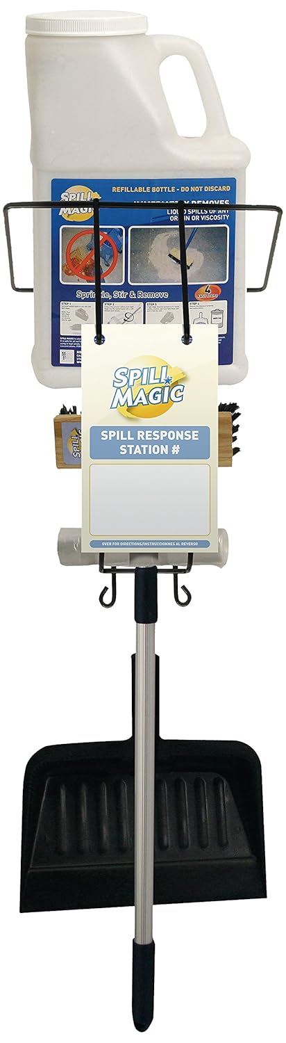 Spill Magic SM1SRSKIT Spill Response Station Kit with Filled Absorbent Powder Bottle