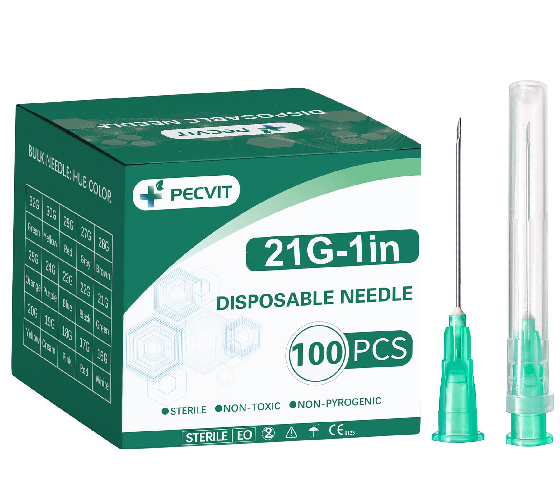 Photo 1 of 100Pack 21Ga 1 inch Luer Lock Lab Dispensing Accessories for Measuring,Refilling Inks