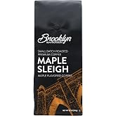 Brooklyn Beans Maple Sleigh 100% Arabica Craft Roasted Ground Coffee, Premium Maple Flavored Roast, 12 Oz Bag