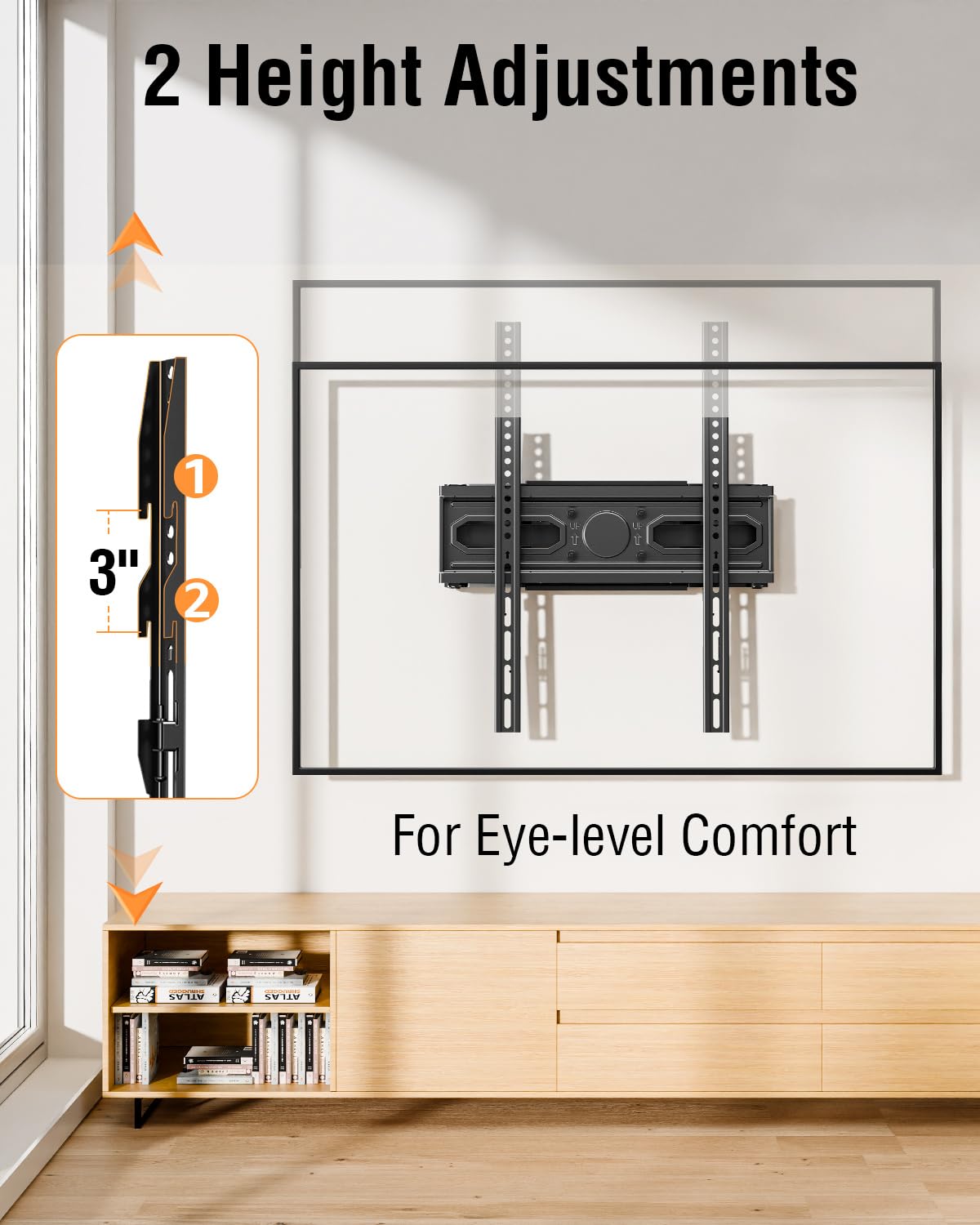 EconoMe TV Wall Mount for Most 26-70 inch tvs, Full Motion TV Mount Swivel and Tilt, Wall Mount Bracket Max VESA 400x400mm, Holds up to 99 lbs, Fits 12” 16