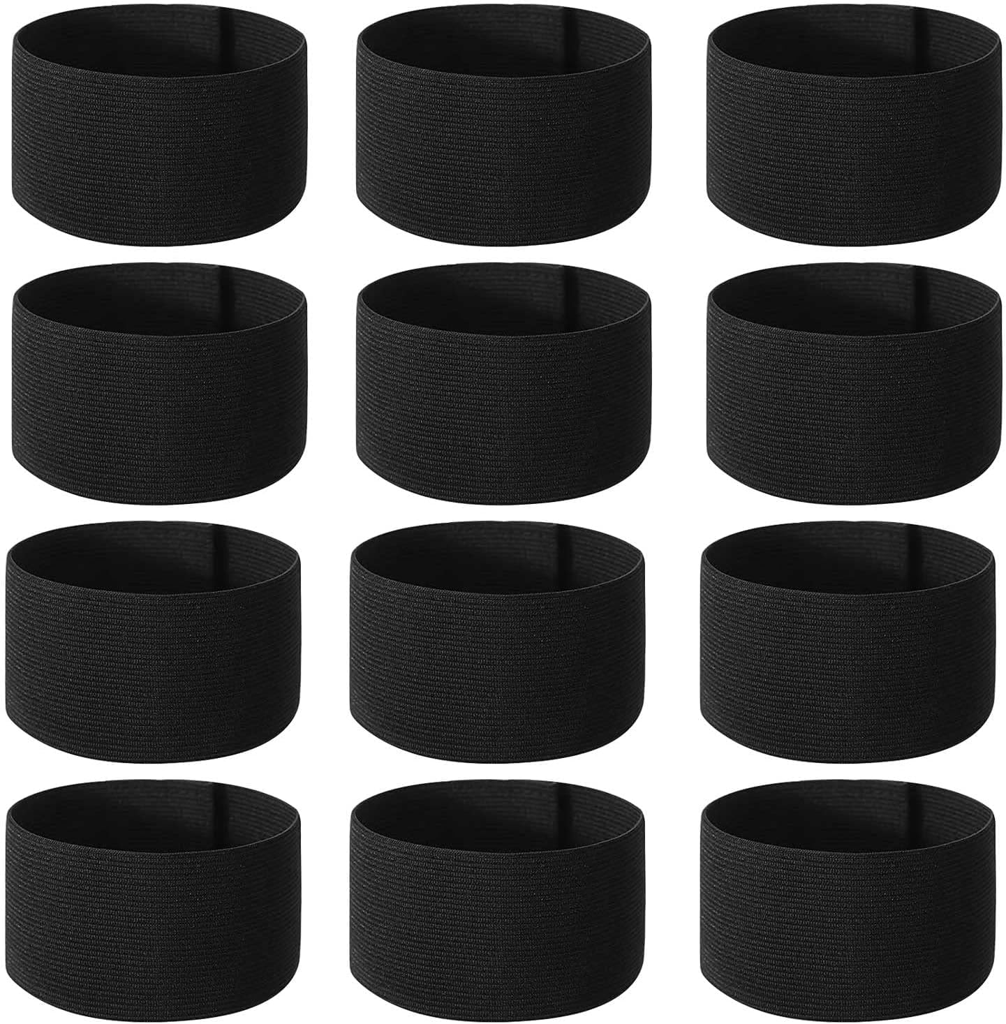 LOREC 18 PCS Black Armbands Mourning Black Arm Bands Funeral Mourning Armband Loop Closure Sports Elasticated Arm Bands Elastic Armbands for Basketball Football Captains Memorial Funeral Respect