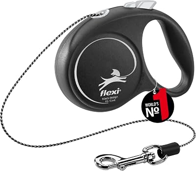 ® Black Design XS | 3 m Correa retractilable de cordón | máx. 8 kg