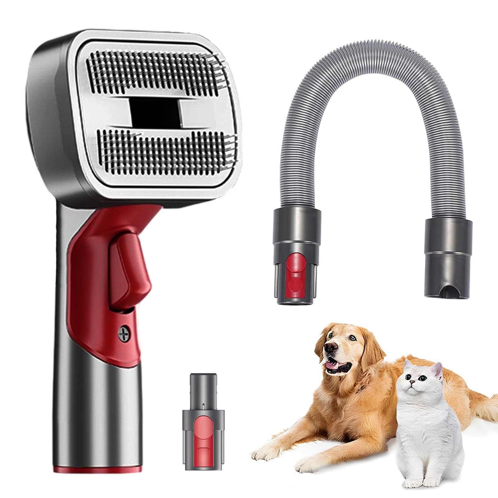 Photo 1 of LAQVITA Pet Dog Grooming Attachment Kit, Deshedding Brush Attachment for V15, V11, V10, V8, V7 – Effective Grooming & Cleaning – Hair Grooming Tools for Dog and Cat, 3 Pack