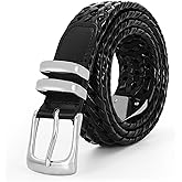 BELTROAD Braided Leather Belt for Men Casual Jeans Golf, Men's Leather Woven Alloy Buckle Hand Braided Belts Gift for Men