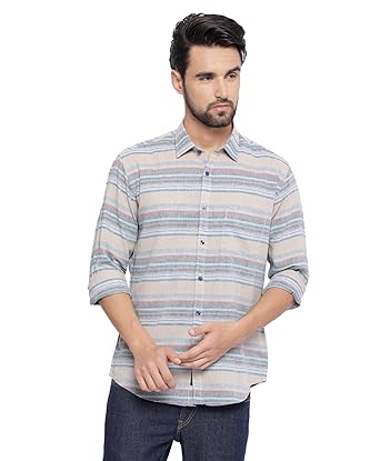 Buy Cavallo By Linen Club Men S Linen Casual Shirt Multicolour