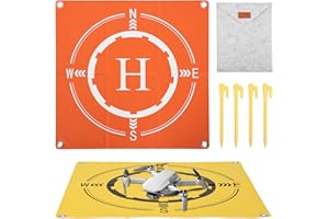 21" Drone Landing Pad, Fast Fold Double Sided Waterproof Landing Pad, Weighted Nighttime Reflective Helicopter Landing Pad fo
