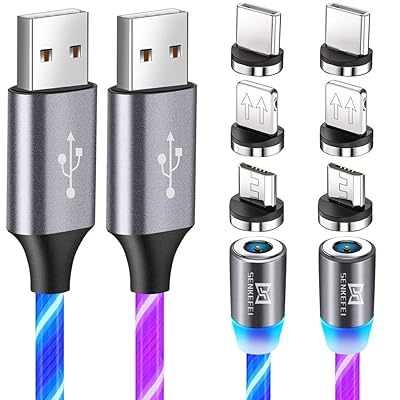 LED Magnetic Charging Cable Type-C Micro 3-in-1, Kuwait Ubuy