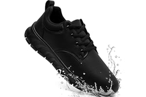 YTATSP Non Slip Work Shoes for Men Waterproof Oil Resistant Restaurant Kitchen Chef Food Service Shoes Lightweight Leather PU
