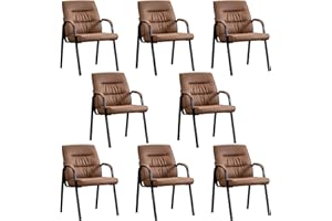 BoisKom Office Guest Reception Chair Set of 8, Conference Room Chairs Waiting Room Chairs 8 Pack, Modern Leather Office Desk Chair No Wheels.