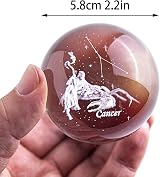 HDCRYSTALGIFTS 60mm Cancer Constellation Crystal Ball with Stand view 6