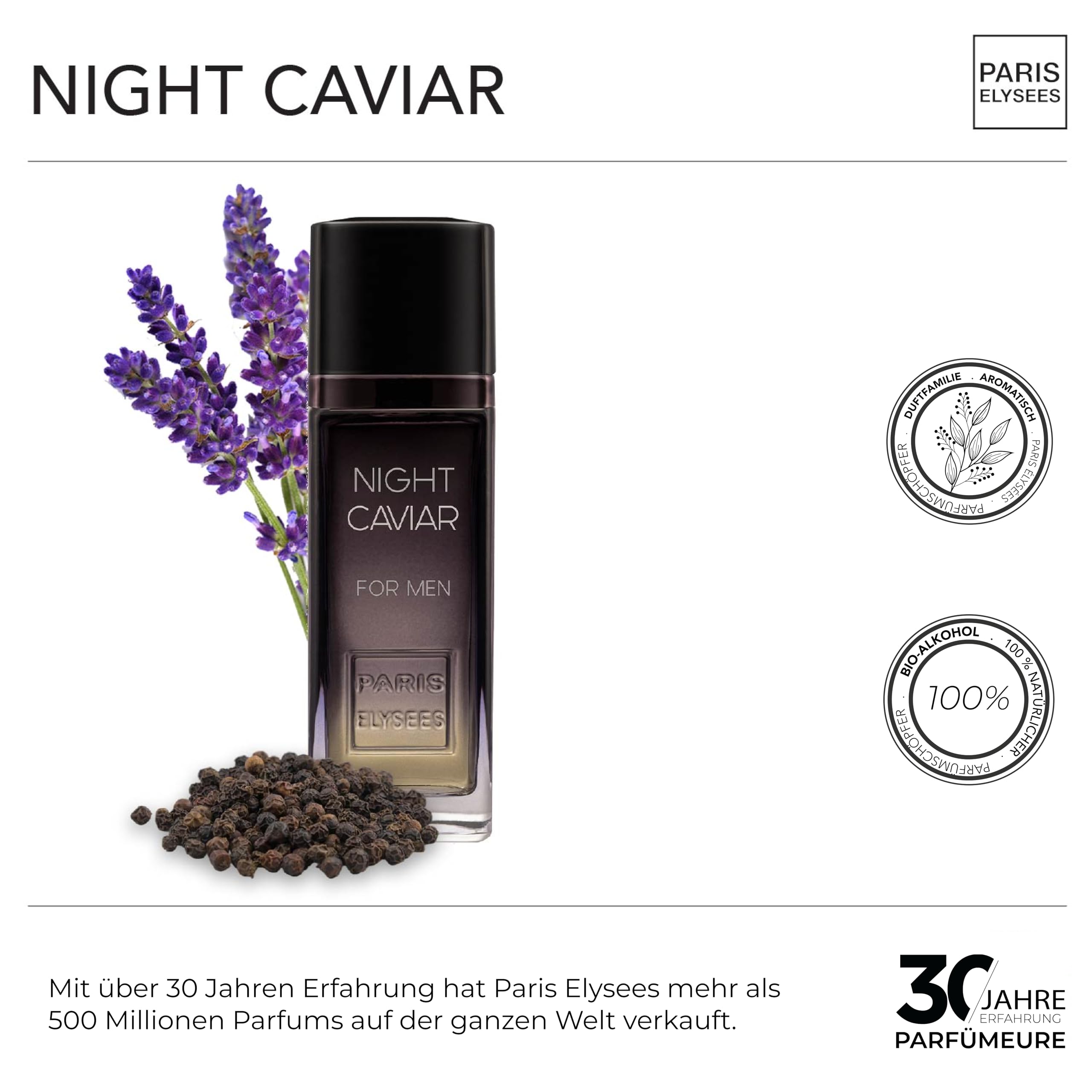 PARIS ELYSEES - Night Caviar - Eau de Toilette - Parfüm herren - Aromatisch - Grapefruit, Ananas, Pfeffer, Kreuzkümmel - Perfume men - 100 ml 3